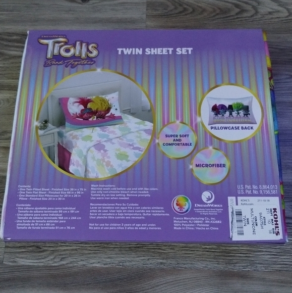 DreamWorks Trolls Band Together Sheet Set Twin Size - Picture 2 of 2